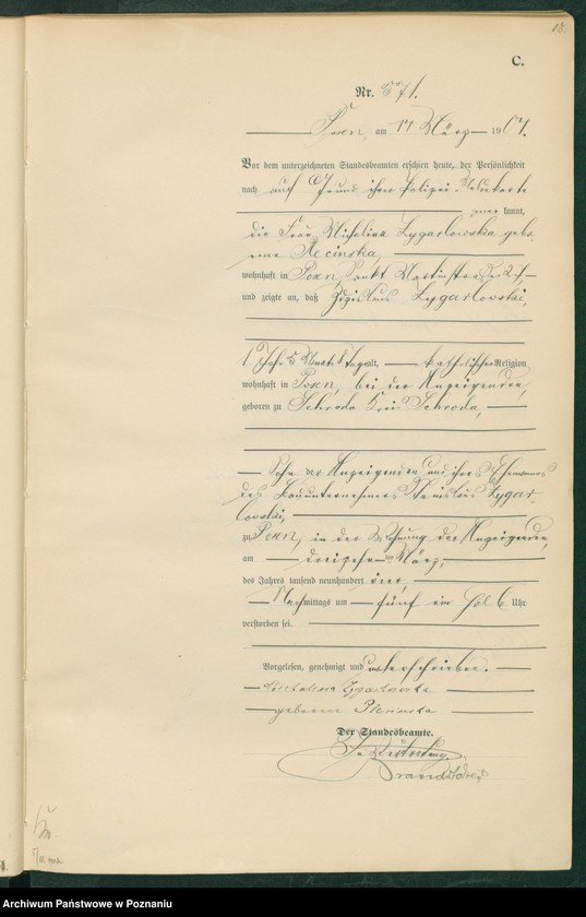 Obraz 15 z jednostki "Księga miejscowa zgonów tom II"