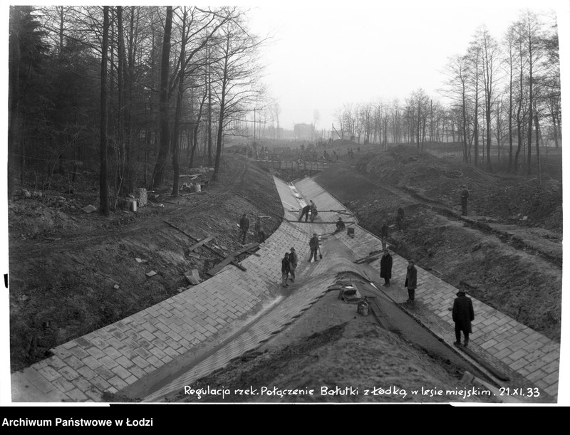 Obraz 1 z jednostki "Połączenie rzek: Łódki i Bałutki w Lesie Miejskim 21.11.1933"