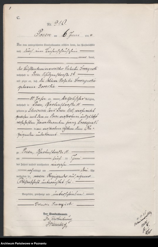 Obraz 9 z jednostki "Księga miejscowa zgonów tom III [Rejestr główny zgonów]"