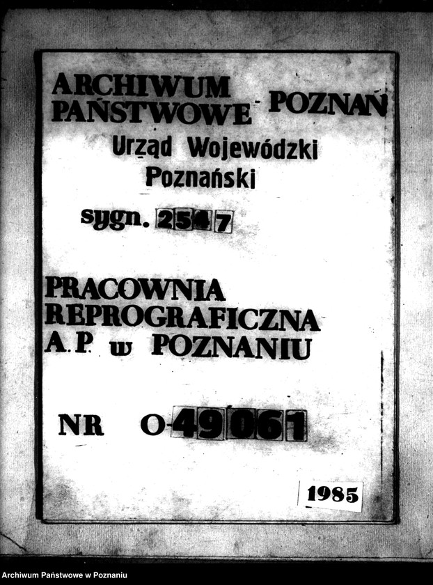 Obraz 1 z jednostki "Dodatkowy projekt parcelacyjny majątku Kwilcz powiatu międzychodzkiego"