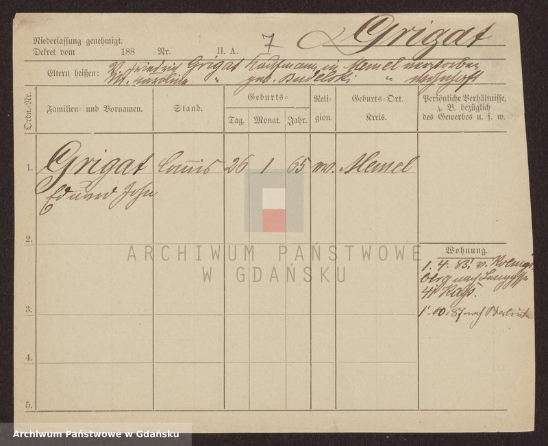 image.from.unit.number "Karty meldunkowe: Griga - Griss"