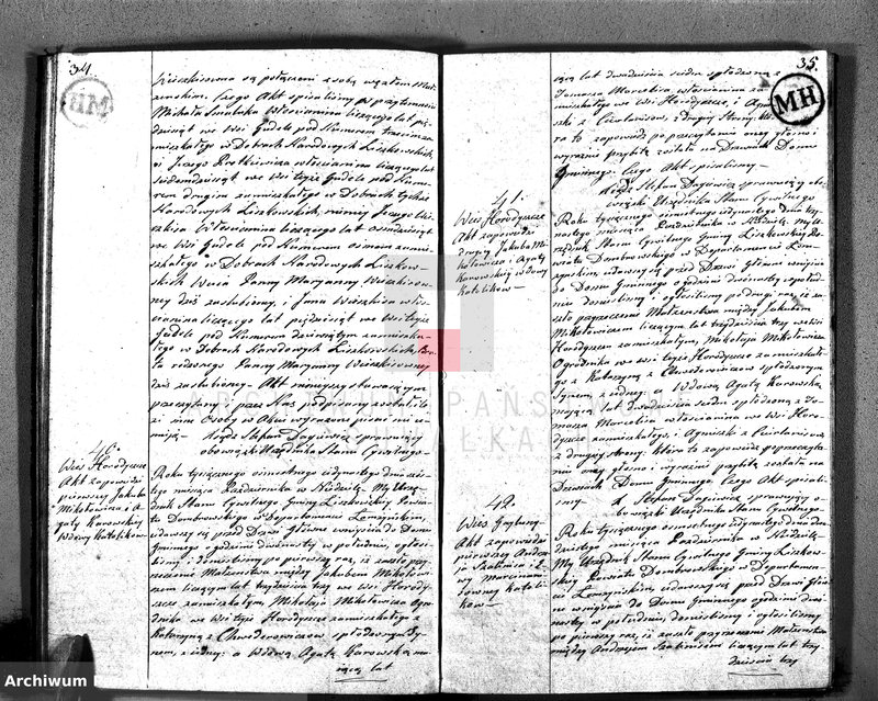 image.from.unit.number "Akta Cywilne Małżeństw w Gminie Liszkowskiey w Powiecie Dombrowskim w Departamencie Łomżyńskim Roku 1811/12 zawartych"