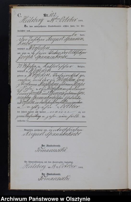 image.from.unit.number "Sterbe-Neben-Register Tom II,Nr 101 - 126"