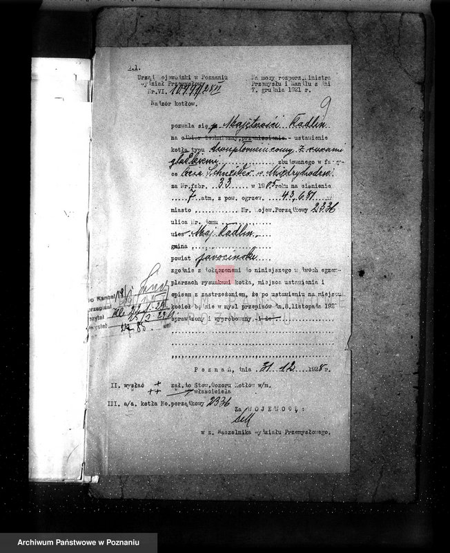 Obraz 13 z jednostki "Majętność Radlin pow. jarociński nr fabr kotła 33, nr woj. kotła 2336"