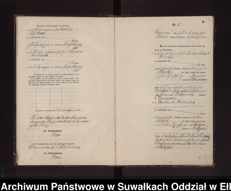 image.from.unit.number "Heiraths-Neben-Register des Preussischen Standes-Amtes Widminnen Kreis Loetzen"
