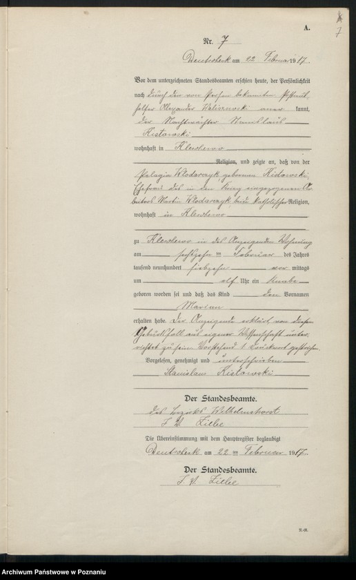 Obraz 9 z jednostki "Geburts-Neben-Register"
