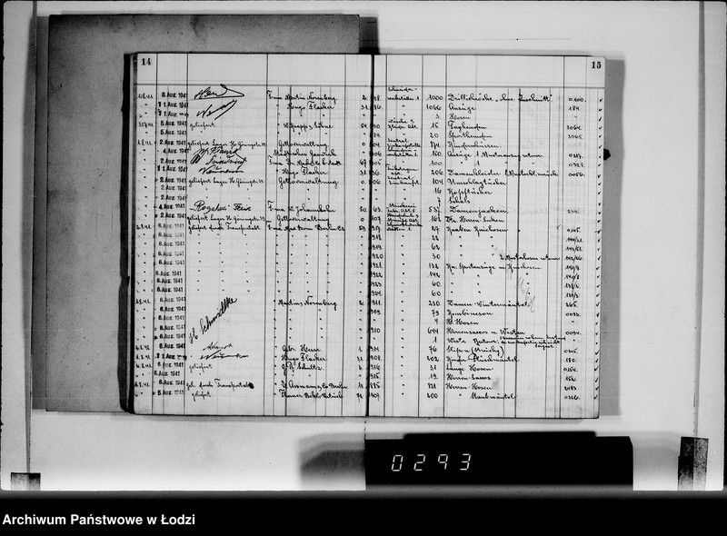 Obraz 11 z jednostki "Textil-Lagerverwaltung Getto [Książka magazynowa towarów wychodzących z Getta]"