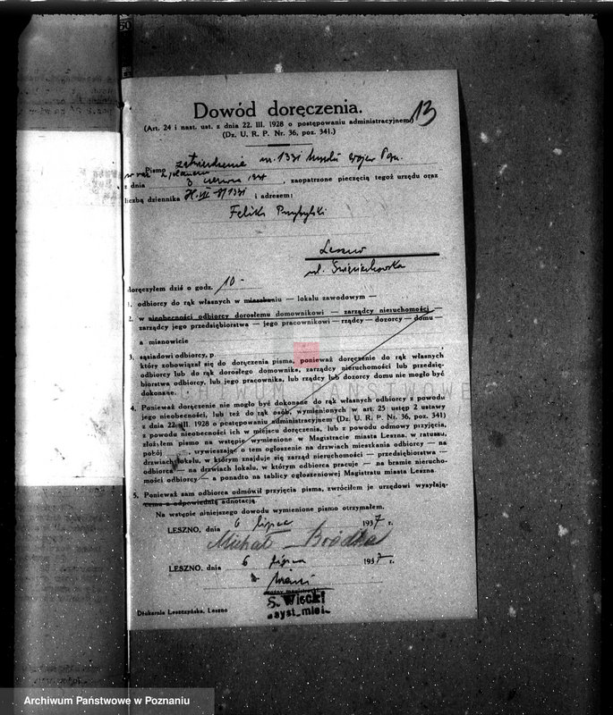 Obraz 17 z jednostki "Zatwierdzenie zakładu przemysłowego /odlewni metalu/ F. Przybylskiego w Lesznie"