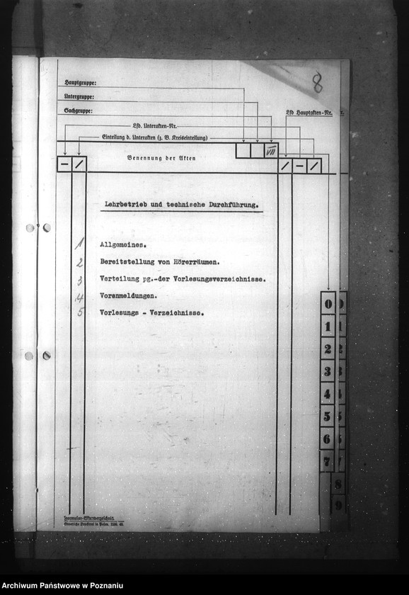 Obraz 12 z jednostki "Verzeichnis der Akten für die Verwaltungs- Akademie- Hauptanstalt Posen und Zweiganstalt Litzmannstadt"