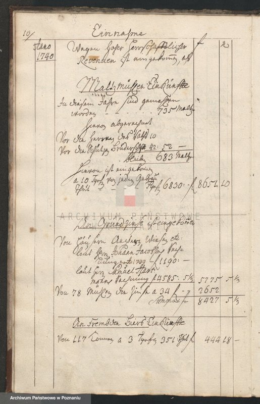 Obraz 12 z jednostki "Rechnung der Stadt Lissa; język niemiecki"