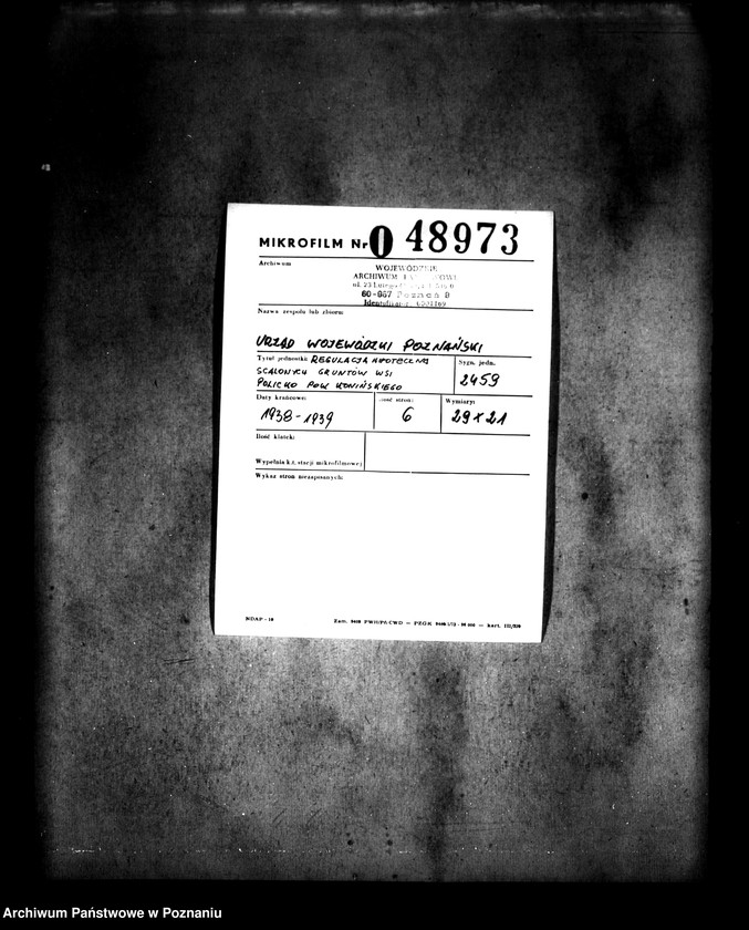 Obraz 2 z jednostki "Regulacja hipoteczna scalonych gruntów wsi Policko powiatu konińskiego"