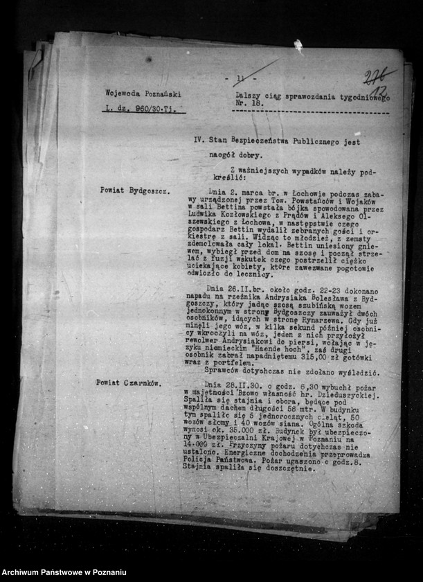 Obraz 17 z jednostki "Sprawozdania sytuacyjne tygodniowe za czas od 1 marca do dnia 28 marca 1930 r. /nr 18-21/"