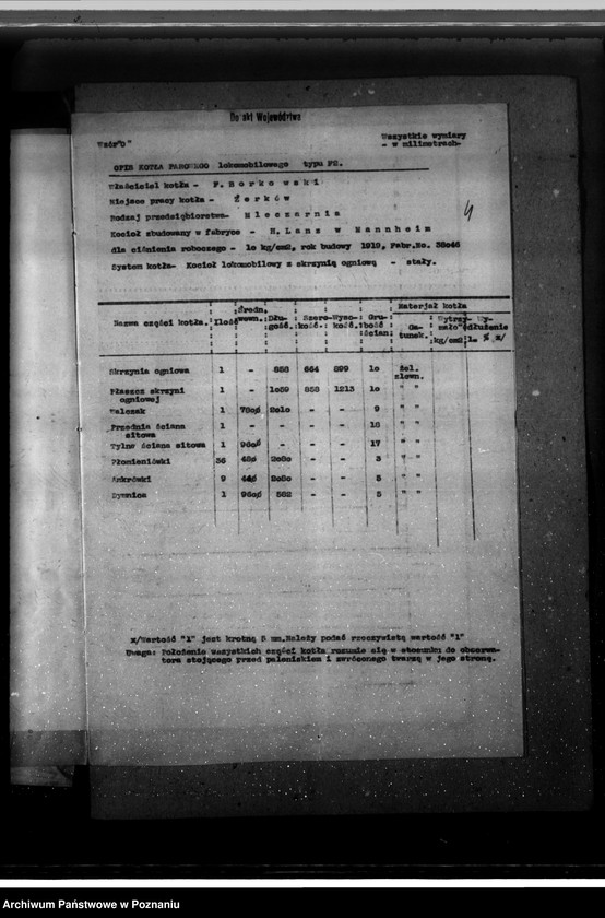 Obraz 9 z jednostki "Mleczarnia Fr. Borkowskiego w Żerkowie nr woj. kotła 3862"