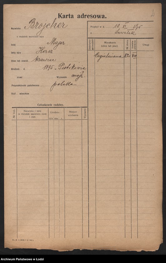 Obraz 4 z jednostki "[Spis ludności Łodzi] Broiński - Brot"