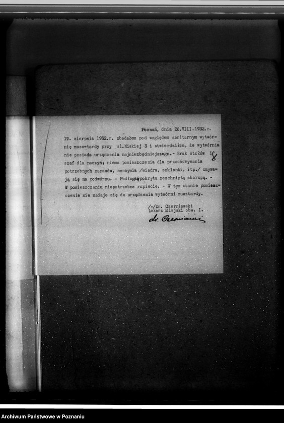 Obraz 12 z jednostki "Zatwierdzenie zakładu przemysłowego /wytwórni musztardy/ "Stenomy" w Poznaniu"