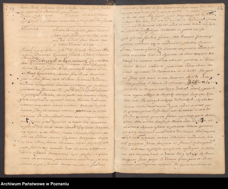 Obraz 19 z jednostki "Protocollon spectabilis officii consularis civitatis SRMtis Posnaniae ab anno Domini 1719 sub felicibus auspiciis nobilis Joannis Eyberle praesidentis civitatis eiusdem."