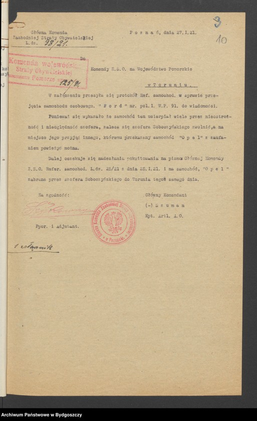 image.from.unit.number "Przydzielenie samochodu do użytku Komendy Wojew. Straży Obywatelskiej Pomorze"