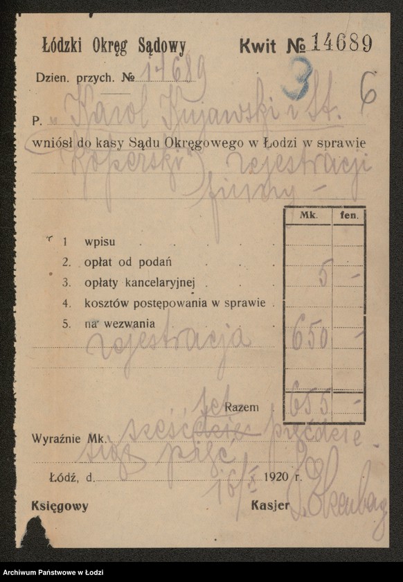 Obraz 8 z jednostki ""Fortuna"- Karol Kujawski, Stanisław Koperski i S-ka- biuro handlowo-komisowe oraz kupno i sprzedaż przetworów przemysłowych i ziemiopłodów"