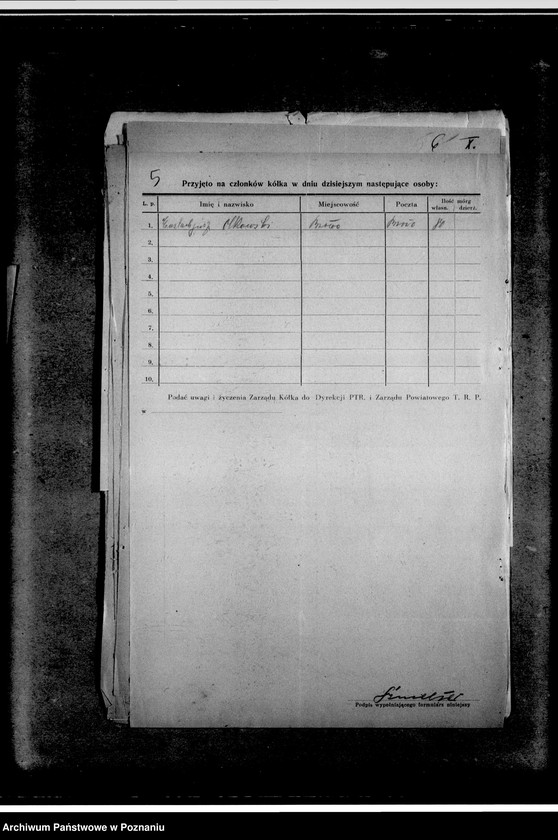 Obraz 9 z jednostki "Protokoły zebrań, sprawozdania roczne, sprawy członkostwa, korespondencja"