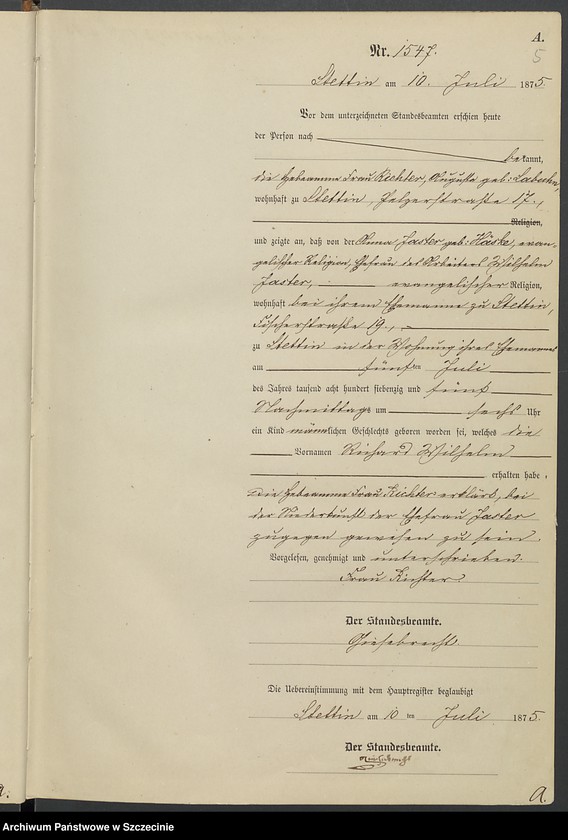 Obraz 16 z jednostki "Geburts-Register (Neben-Register) Band IV"