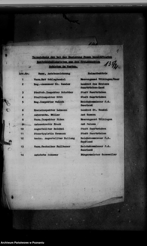 Obraz 5 z jednostki "Zuweisung von Beamten und deren Besoldung"