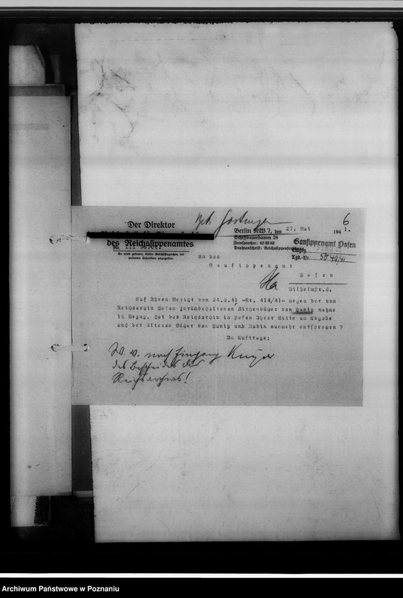 Obraz 10 z jednostki "Einziehungsprotokolle [ksiąg kościelnych]. Bestand der Kirchenbücher der katholischen Gemeinde Neipe [Niepart] und Berghausen [Wola], Kreis Gostingen [powiat gostyński]"