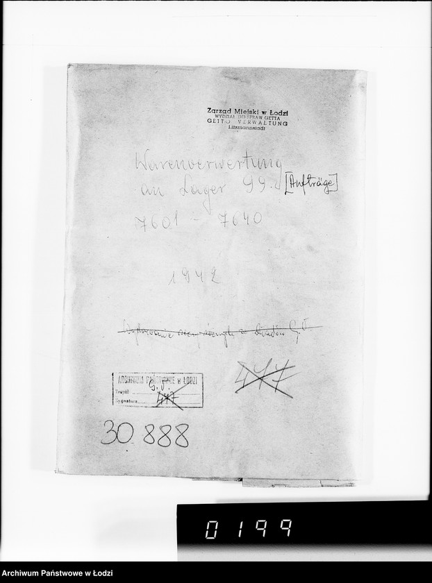 Obraz 4 z jednostki "Warenverwertung am Lager 99. [Aufträge] 7601-7640"