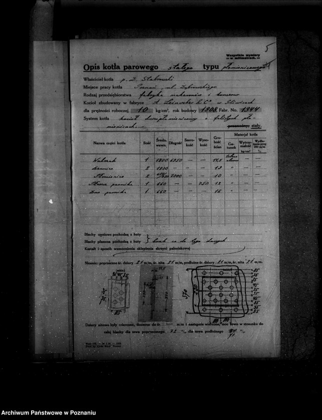 Obraz 9 z jednostki "Gorzelnia w majątku Szczuczyn własność Ordynacja w Kobylnikach powiat szamotulski nr woj. kotła 5249 pop. własność Fabryka makaronów musztard i konserw D. Stabrowskiego w Poznaniu"