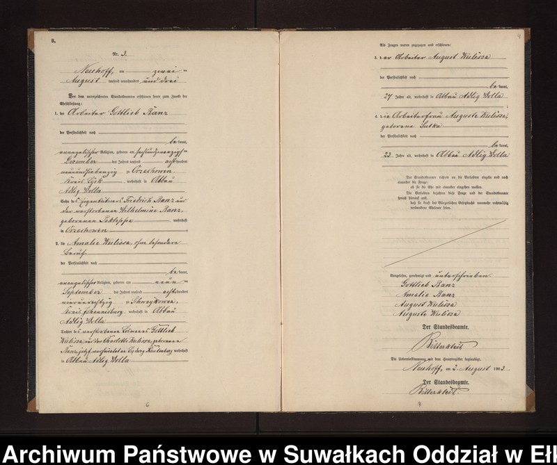 image.from.unit.number "Heiraths-Neben-Register des Preussischen Standes-Amtes Neuhoff Kreis Loetzen"