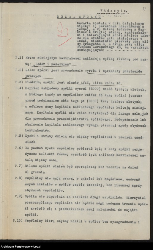 Obraz 4 z jednostki "Gerszon Rozenblum, Helena Lederowa – wyrób i sprzedaż przetworów jutowych"