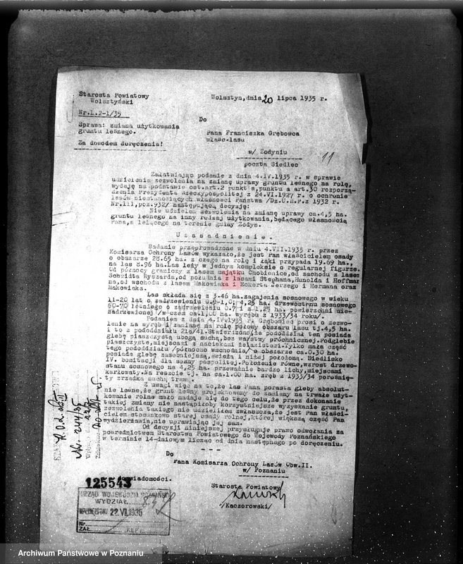 Obraz 16 z jednostki "Kom. Ochrony Lasów /Nadzór nad gospodarką leśną sprawy ogólne/"