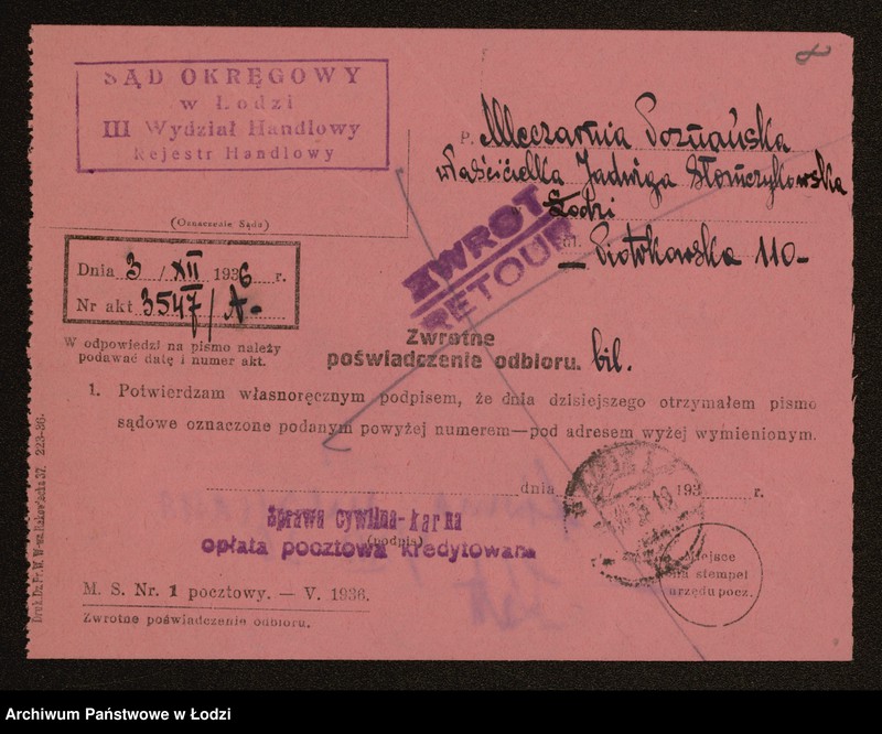 Obraz 10 z jednostki "Jadwiga Słomczykowska - Mleczarnia Poznańska"