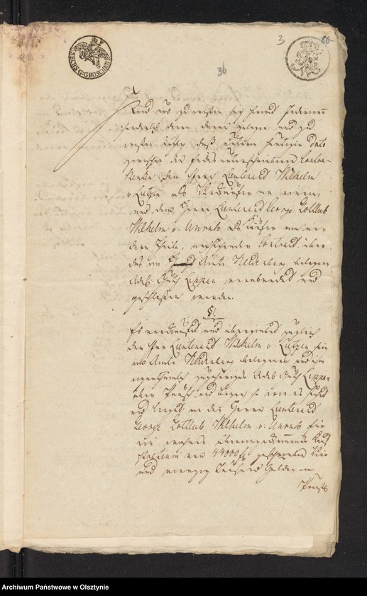 image.from.unit.number "In S. [Sachen] des Lieutenants Wilhelm Samuel Sigismund Boguslav von Lietzen. Den Verkauf seines adeliche Guts Lippau [Lipowo] H. [Haupt] Amts Neidenburg [Nidzica], am den Lieutnant George Gottlieb Wilhelmn von Unruh"