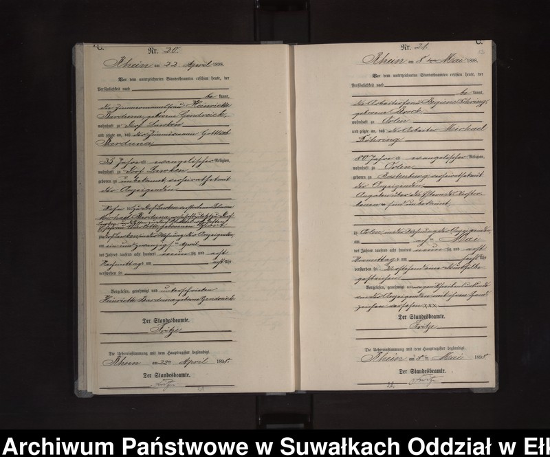 image.from.unit.number "Sterbe-Neben-Register des Königlichen Preussischen Standes-Amtes Orlen Kreis Loetzen"