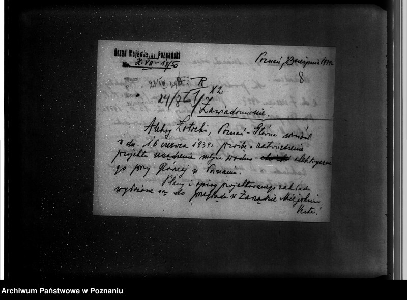 Obraz 12 z jednostki "/Plan urządzenia młyna wodno-elektrycznego w Poznaniu ul. Gnieźnieńska 47/"