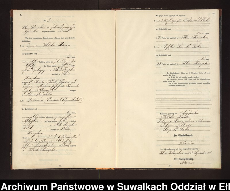 image.from.unit.number "Heiraths-Neben-Register des Preussischen Standes-Amtes Gross Konopken Kreis Loetzen"
