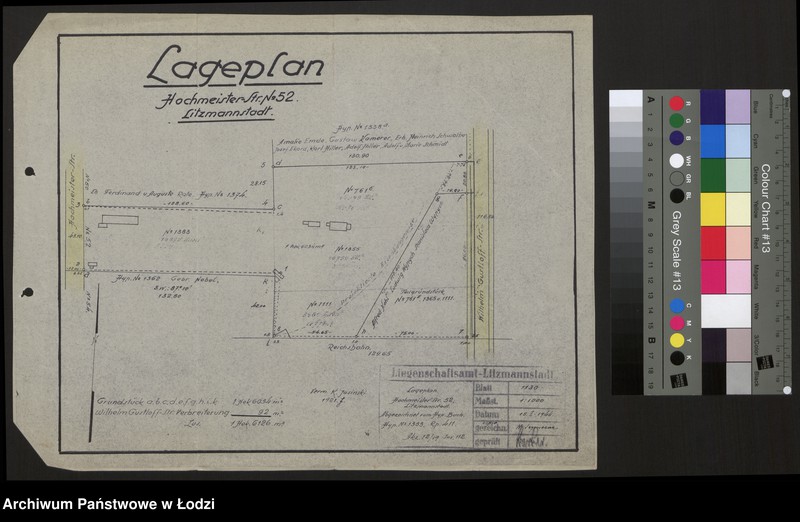 Obraz 1 z jednostki "Lageplan Hochmeister - Strasse Nr 52 Litzmannstadt"