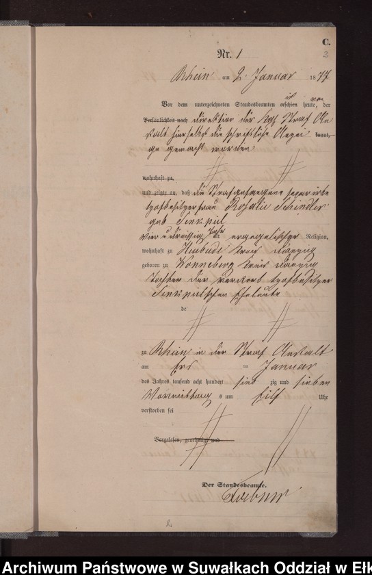 image.from.unit.number "Sterbe-Haupt-Register des Preussischen Standes-Amtes Rhein Kreis Loetzen"