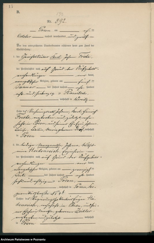 Obraz 16 z jednostki "Księga miejscowa małżeństw tom III [Rejestr główny małżeństw]"