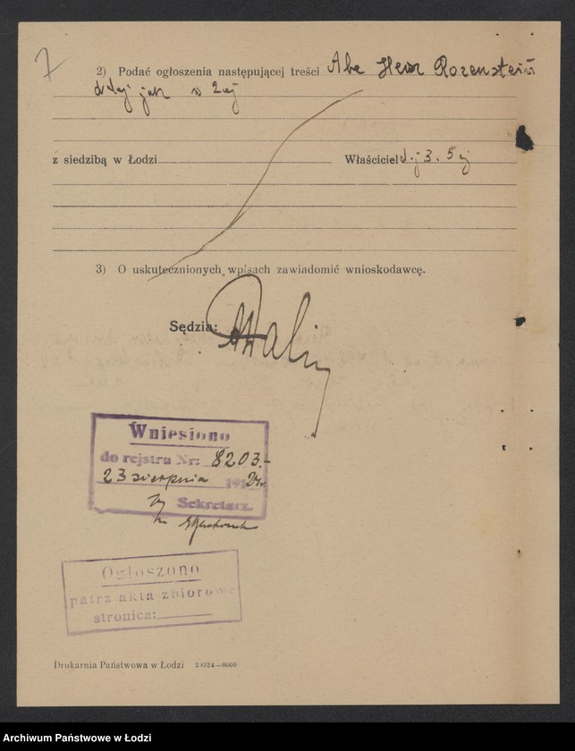 Obraz 9 z jednostki "Abe Hersz Rozensztajn- sprzedaż art. spożywczych i kolonialnych"