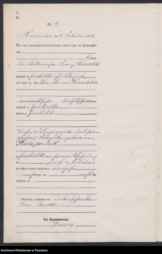 Obraz 8 z jednostki "Sterbe-Haupt--Register"