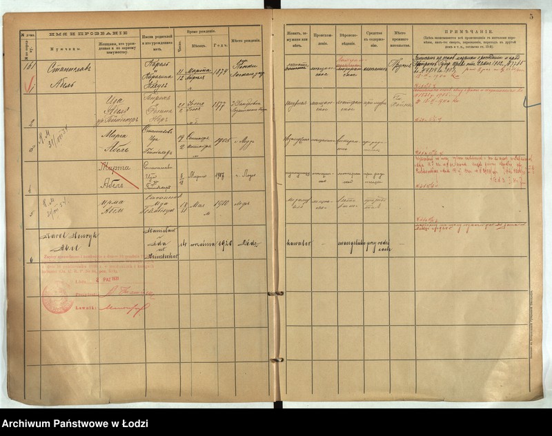Obraz 6 z jednostki "[Księga ludności stałej m. Łodzi guberni piotrkowskiej nr domu 161-174]"