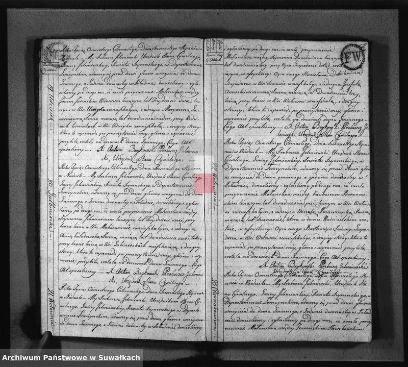 image.from.unit.number "Akta Urzędnika Stanu Cywilnego Zaślubionych w Gminie Jeleniewskiey od Dnia 1-go Stycznia Roku 1814."