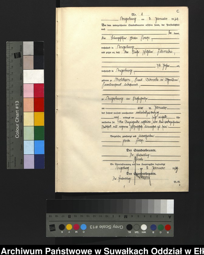 image.from.unit.number "C2. Sterbe = Register (Neben = Register) Standesamt Angerburg einschl. der Standesamtsbezirke Gross Strengeln, Kehlen und Prinowen]"