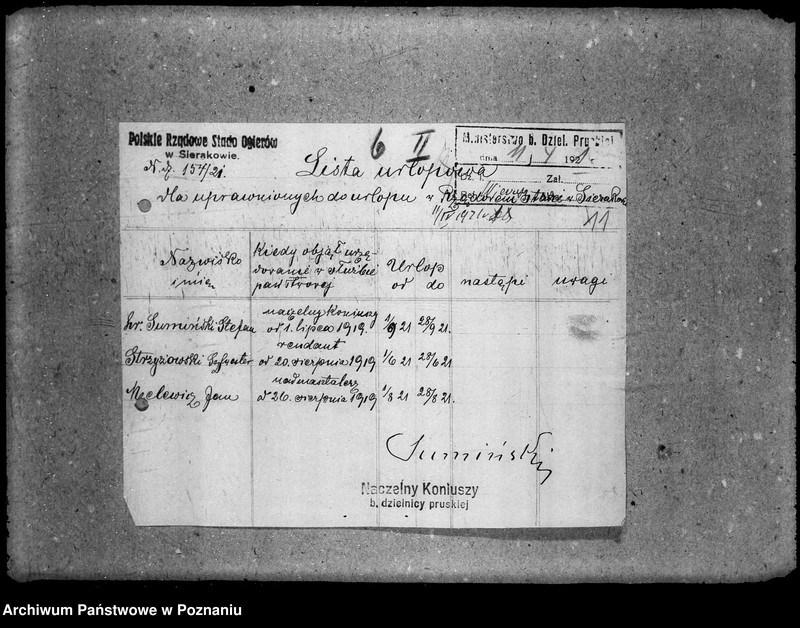 Obraz 15 z jednostki "Sprawy osobowe Departamenu Rolnictwa i Dóbr Państw. urlopy ferialne"