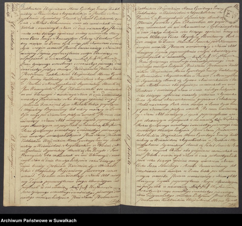 Obraz 12 z jednostki "Akta Zeyscia Stanu Cywilnego Gminy Kaletnickiey, od 1-go Stycznia 1821 do dnia ostatniego Grudnia tegoż Roku"