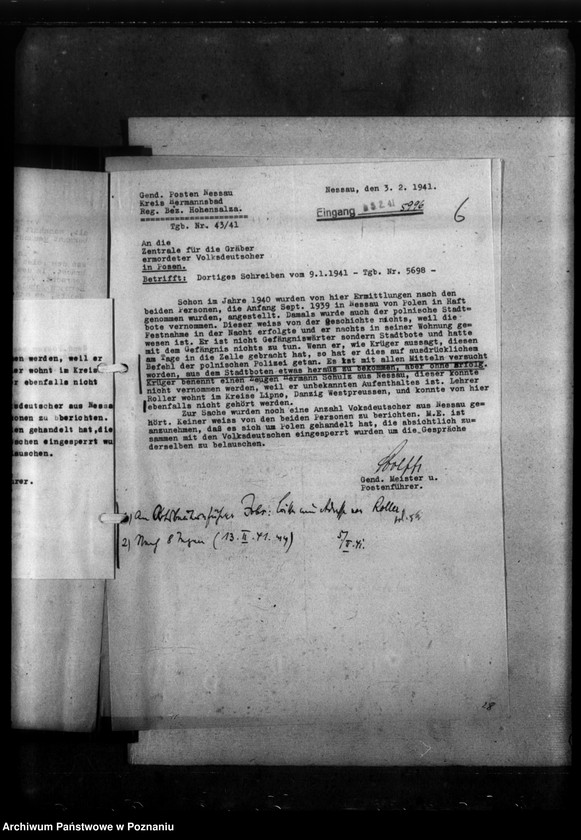 Obraz 11 z jednostki "Ermordung von zwei unbekannten jungen Volksdentschen in Nessan (Nieszawa)"