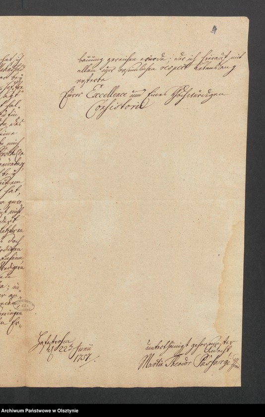 image.from.unit.number "Acta wegen Haltung des Ambts des Pfarrer Paßarge zu Hafestrom [Haffstrom] mit dem Pfarrer Voß zu Perschken"