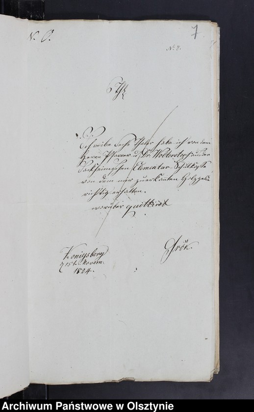 image.from.unit.number "Beläge zur Rechnung über Einnahme und Ausgabe der Litthauischen Elementar Schule auf dem Sackheim zu Königsberg"