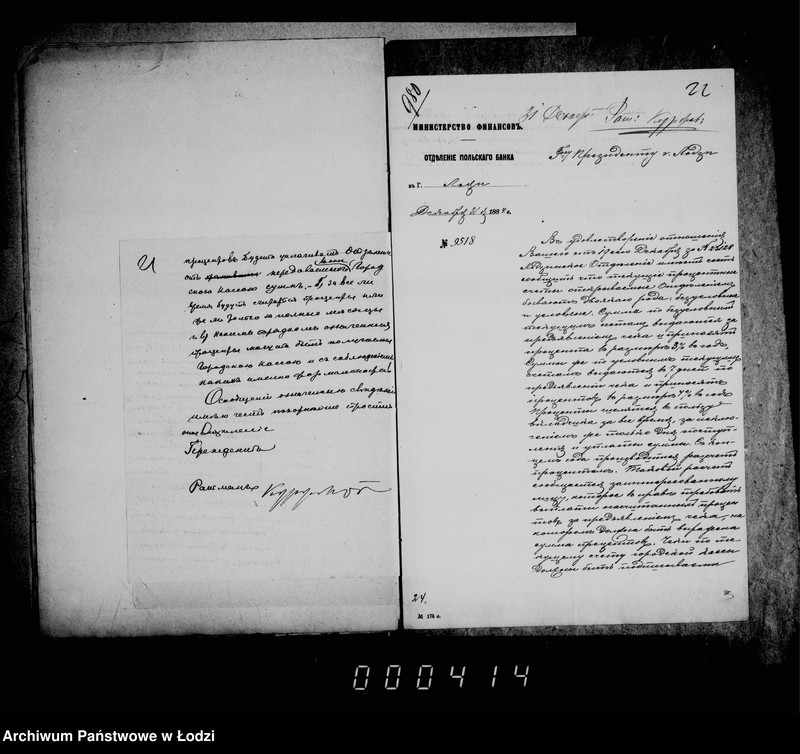 Obraz 19 z jednostki "Delo Lodzinskago Gorodovago Magistrata v mestom otdelenji Pol´skago Banka na tekuščij šcet gorodskich i depozitnych summ"